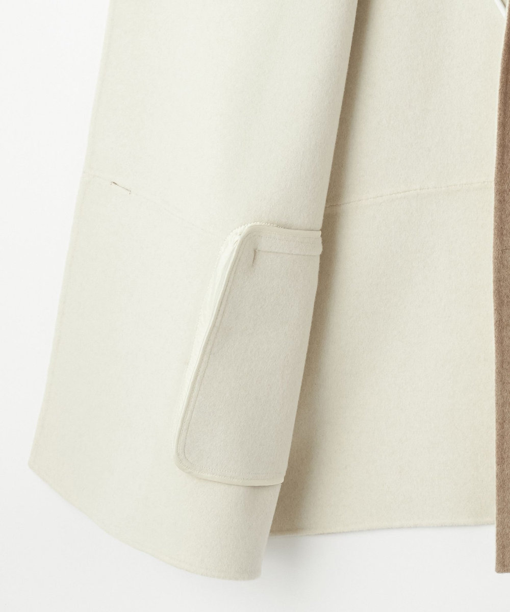 DÉPAREILLÉ DOUBLE FACE BEAVER PONCHO GILET / ダブルフェイスビーバーポンチョジレ ベージュ