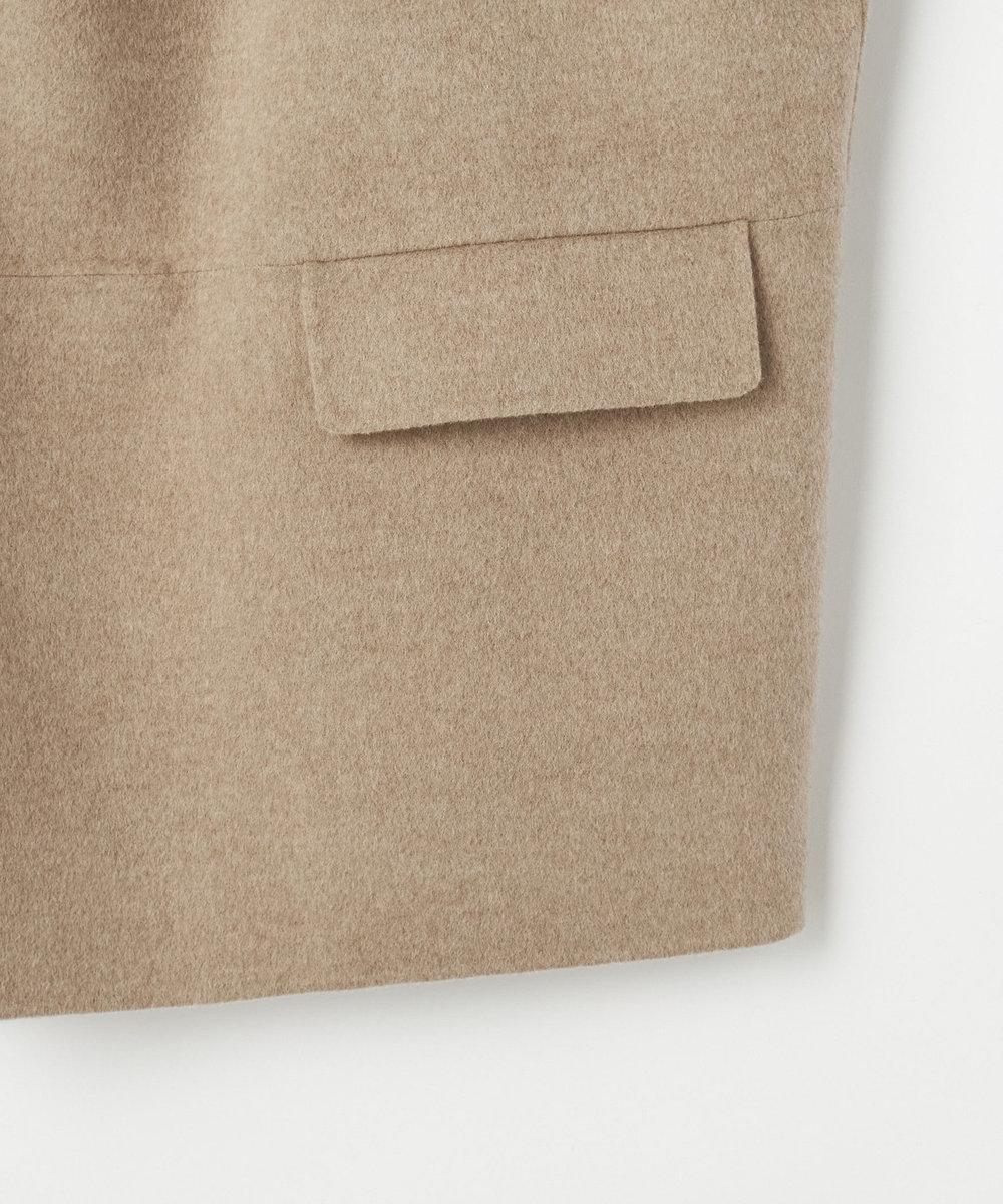 DÉPAREILLÉ DOUBLE FACE BEAVER PONCHO GILET / ダブルフェイスビーバーポンチョジレ ベージュ