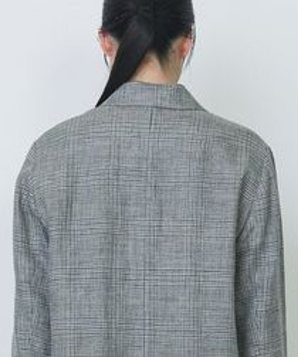 LOISIR リネンダブルブレストジャケット グレー