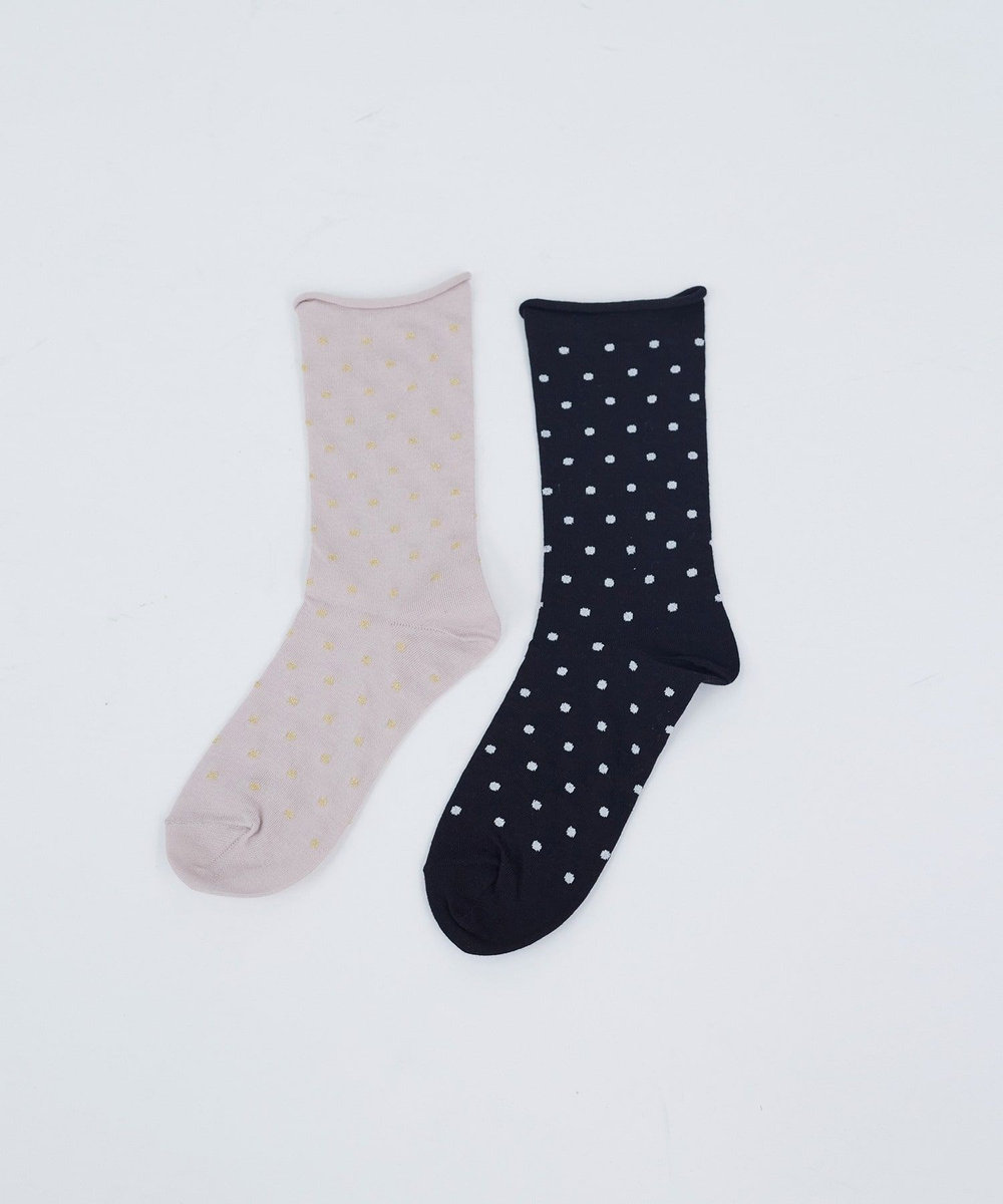 ADIEU TRISTESSE 履き口くるっとドットソックス ピンク系その他