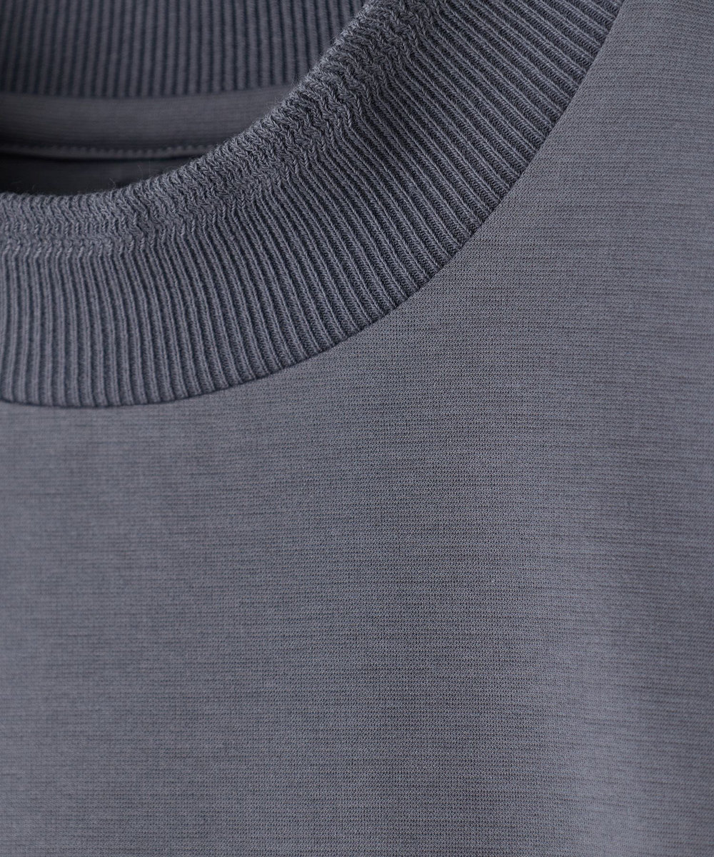 MEN'S BIGI アクティブテーラー シルケットスムース UネックロングTシャツ［シルケット加工/抗菌防臭/帯電防止］ グレー