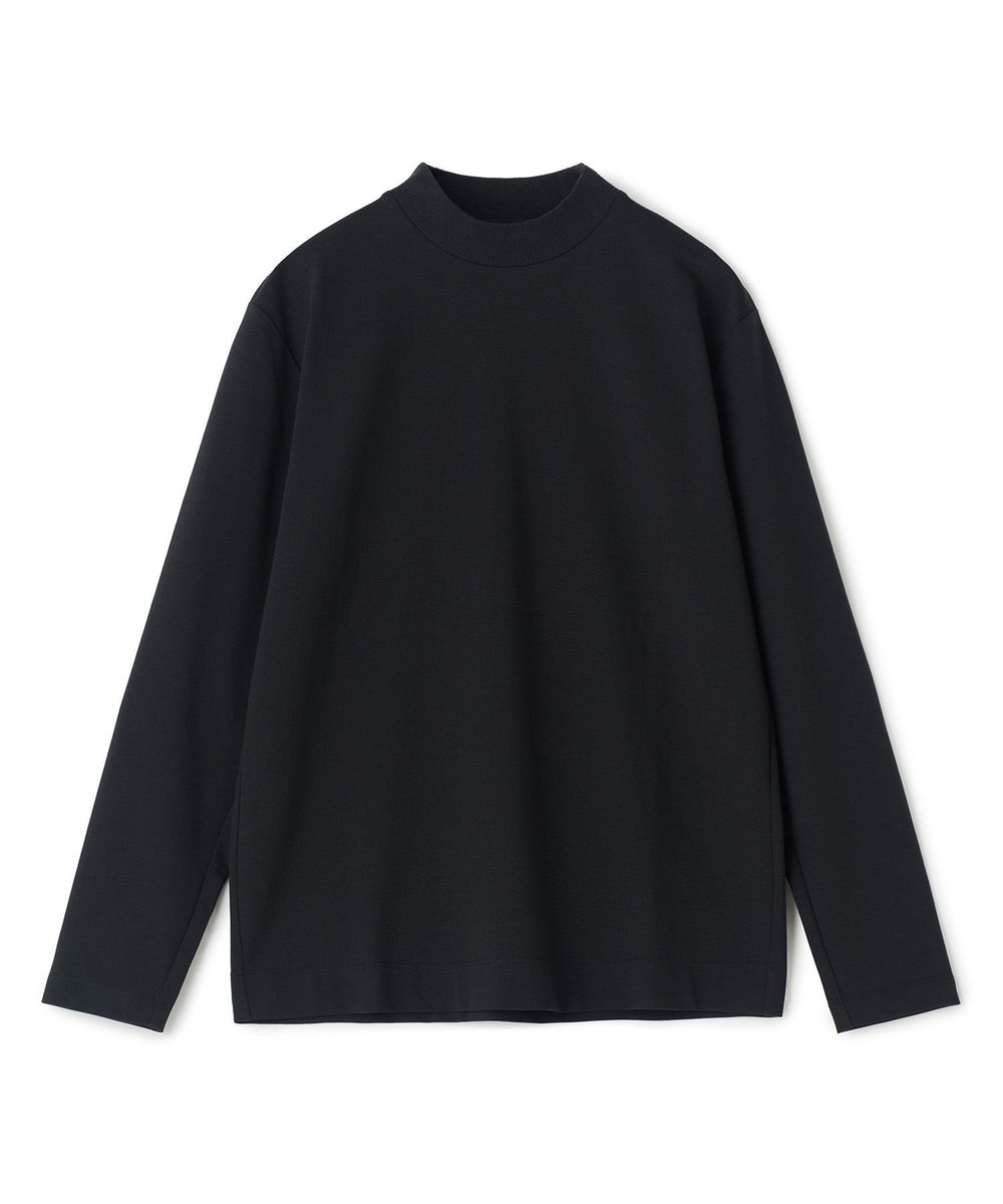 MEN'S BIGI アクティブテーラー シルケットスムース UネックロングTシャツ［シルケット加工/抗菌防臭/帯電防止］ ブラック