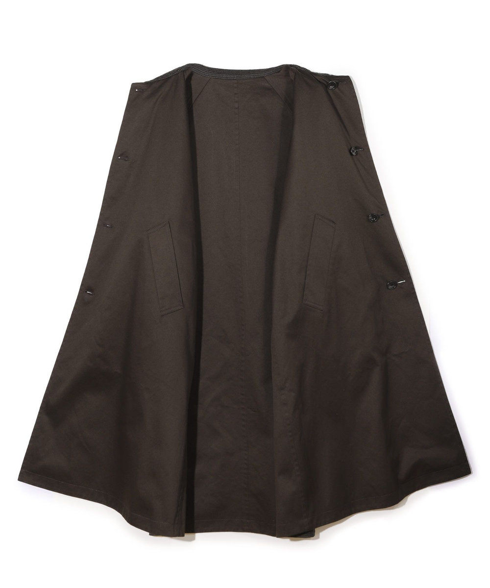 MEN'S BIGI 【50th Anniv . 中田 慎介】 COTTON TWILL x WOOL HOUND'S TOOTH REVERSIBLE COAT ブラウン