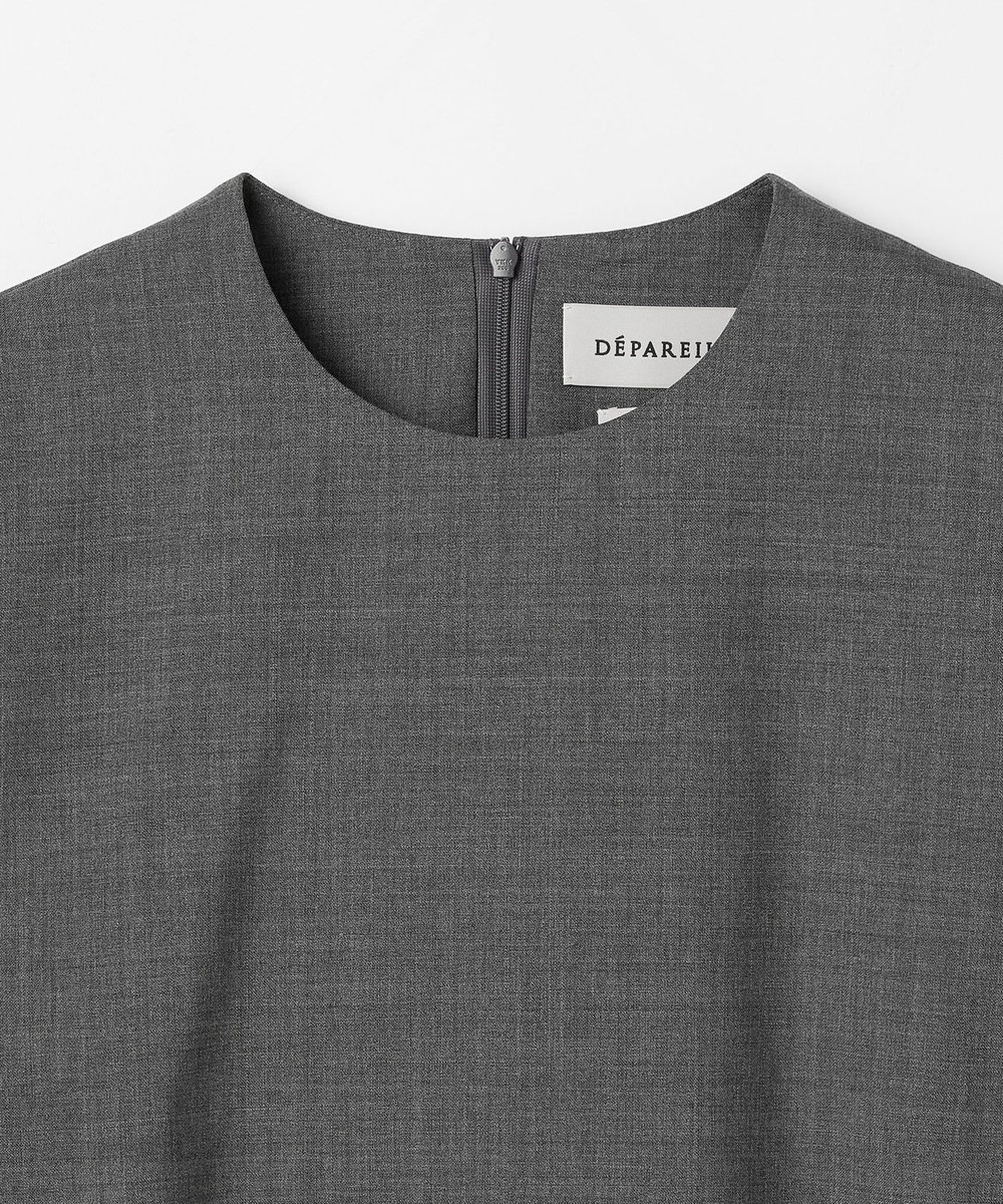 DÉPAREILLÉ VISCORSE WOOL LACE SLEEVELESS BLOUSE / ヴィスコースウールレーススリーブレスブラウス グレー