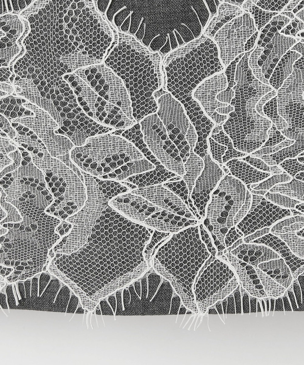 DÉPAREILLÉ VISCORSE WOOL LACE SLEEVELESS BLOUSE / ヴィスコースウールレーススリーブレスブラウス グレー