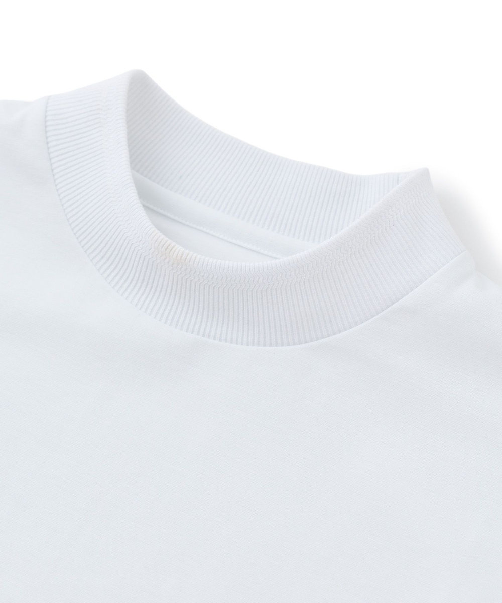 MEN'S BIGI アクティブテーラー シルケットスムース UネックロングTシャツ［シルケット加工/抗菌防臭/帯電防止］ ホワイト