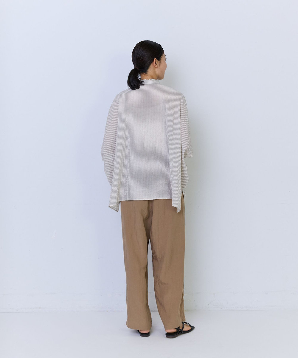 ADIEU TRISTESSE タックフリルカラーブラウス ストライプ