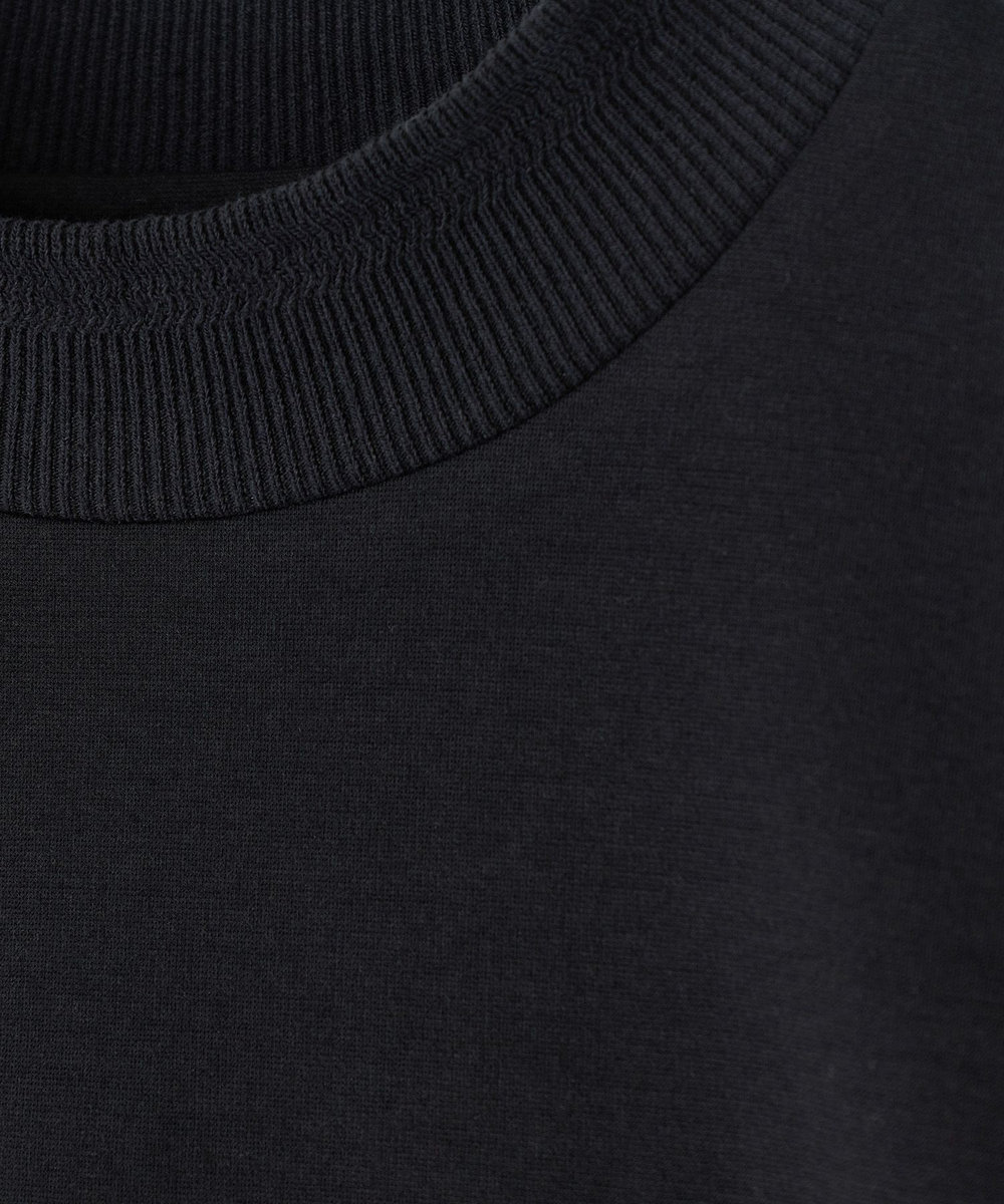 MEN'S BIGI アクティブテーラー シルケットスムース UネックロングTシャツ［シルケット加工/抗菌防臭/帯電防止］ ブラック