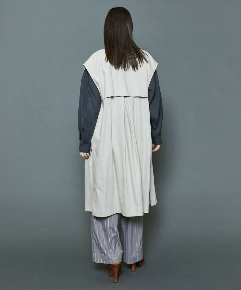 MOGA Collection [MOGA Collection]ハイパーストレッチリネンロングジレ ベージュ