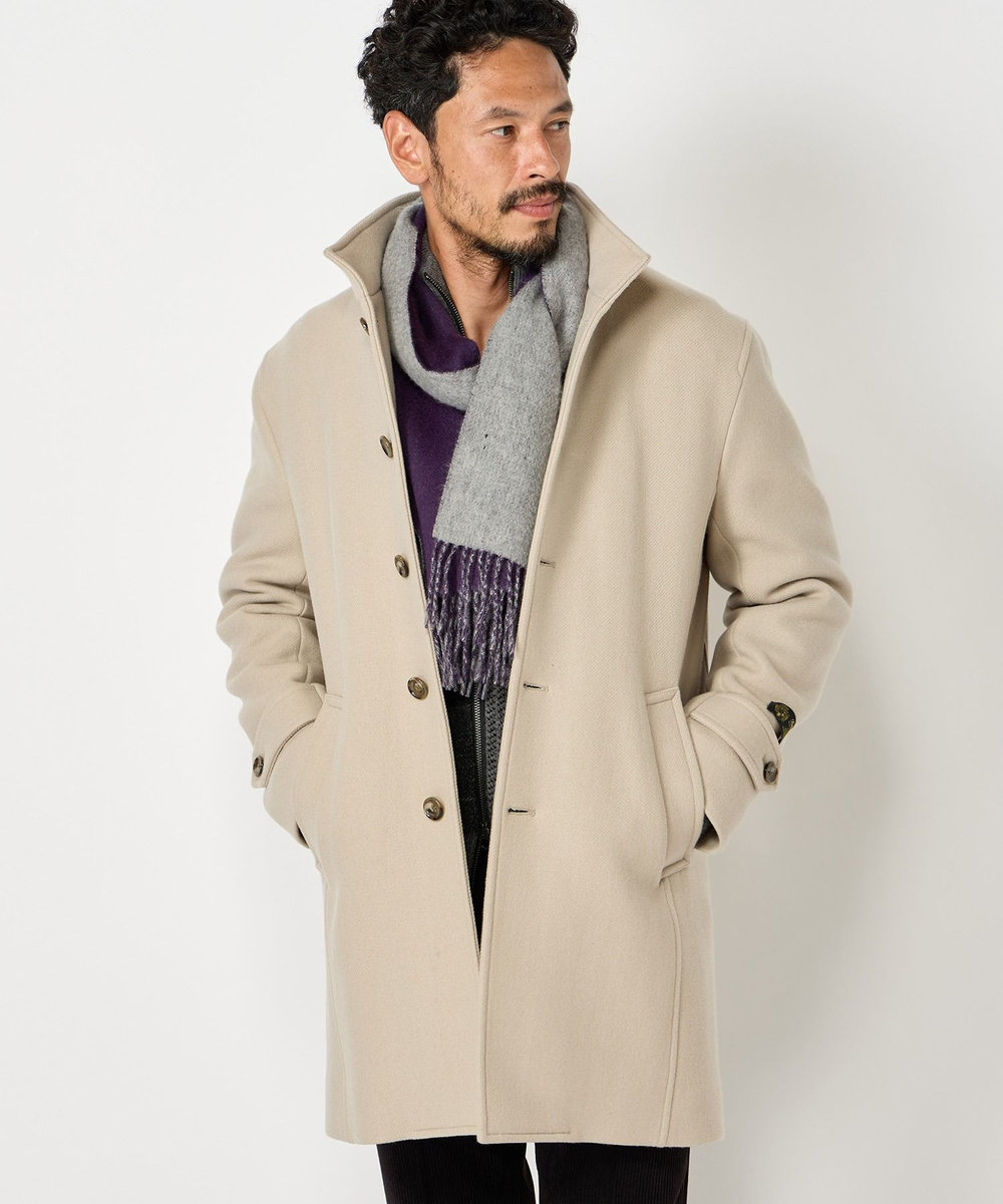 MEN'S BIGI リバーシブルウールマフラー パープル