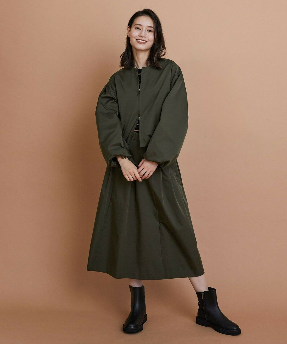 L'EQUIPE シャイニータフタショートブルゾン カーキ