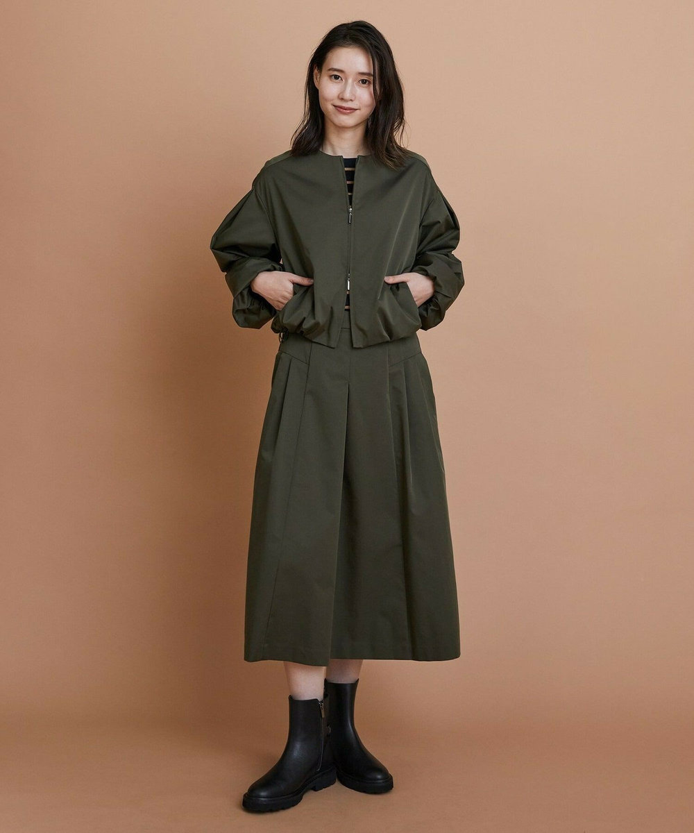 L'EQUIPE シャイニータフタショートブルゾン カーキ
