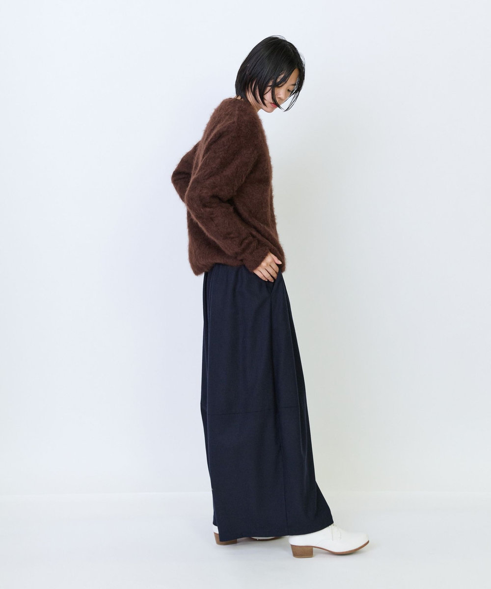 LOISIR カシミヤファー加工カーディガン ブラウン