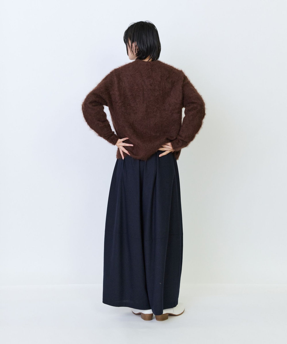 LOISIR カシミヤファー加工カーディガン ブラウン