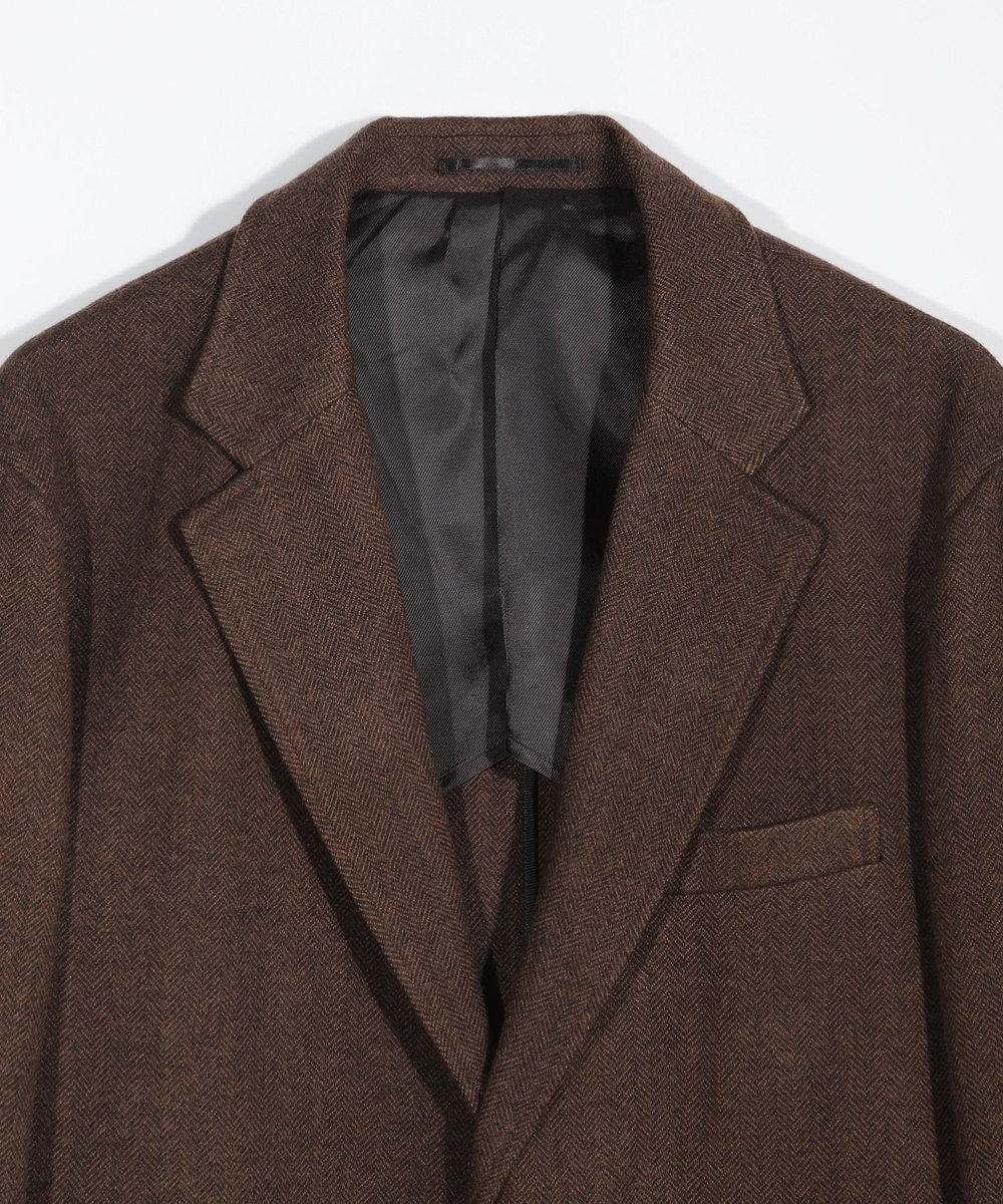 MEN'S BIGI ヘリンボーン柄テーラードジャケット ブラウン