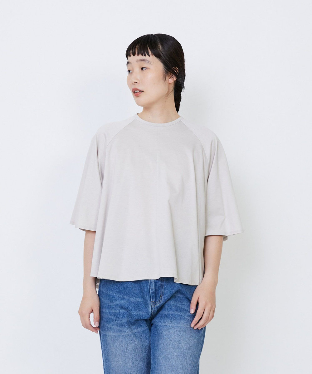 LOISIR オーガニックコットン天竺Aラインプルオーバー グレー