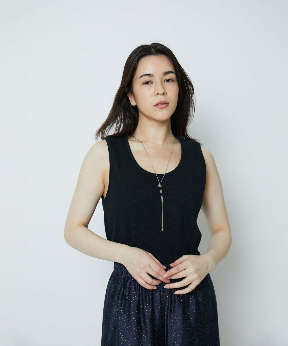 MOGA [スタイリスト村山佳世子コラボ]コットンテレコストレッチタンクトップ ブラック