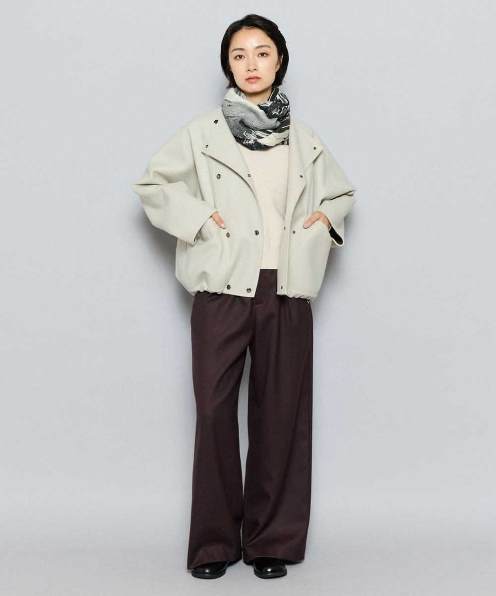 L'EQUIPE ウールサキソニーワイドパンツ ブラウン