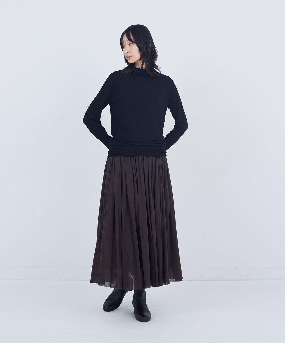 ADIEU TRISTESSE ガーゼベア天竺タートルネックカットソープルオーバー ブラック