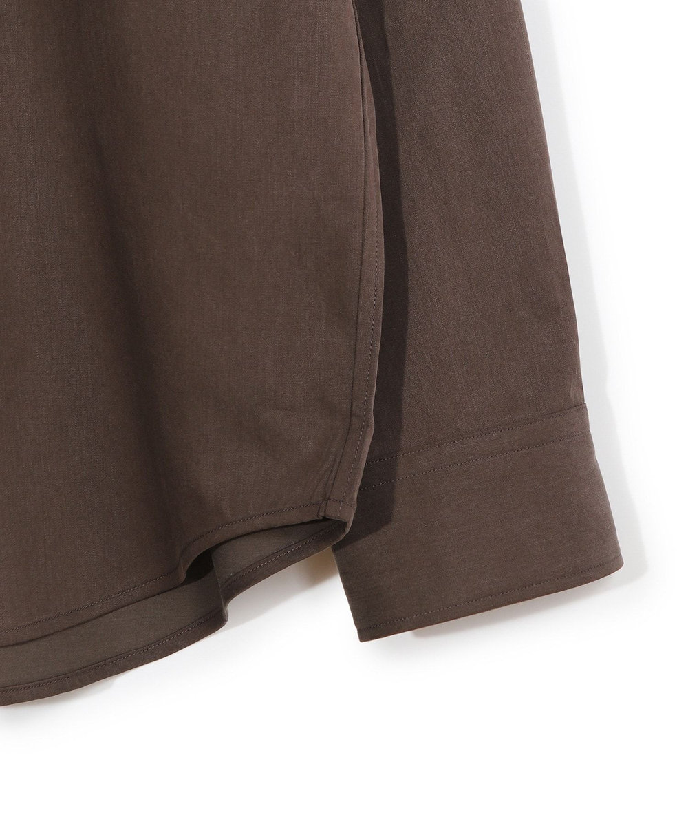 MEN'S BIGI リヨセルコットンサテンシャツ ブラウン