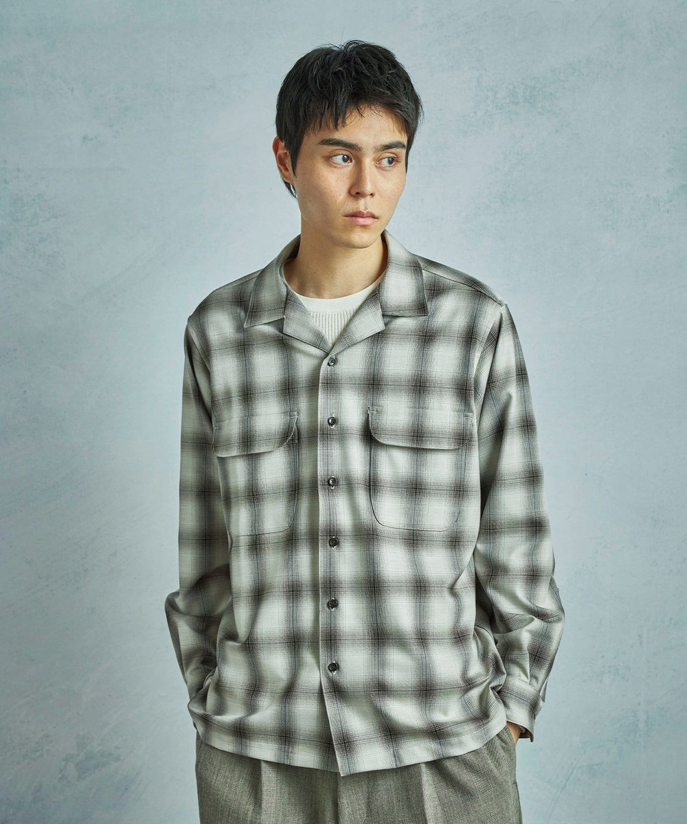MEN'S BIGI ダブルポケットオンブレーチェックシャツ＜ストレッチ＞ ベージュ系その他