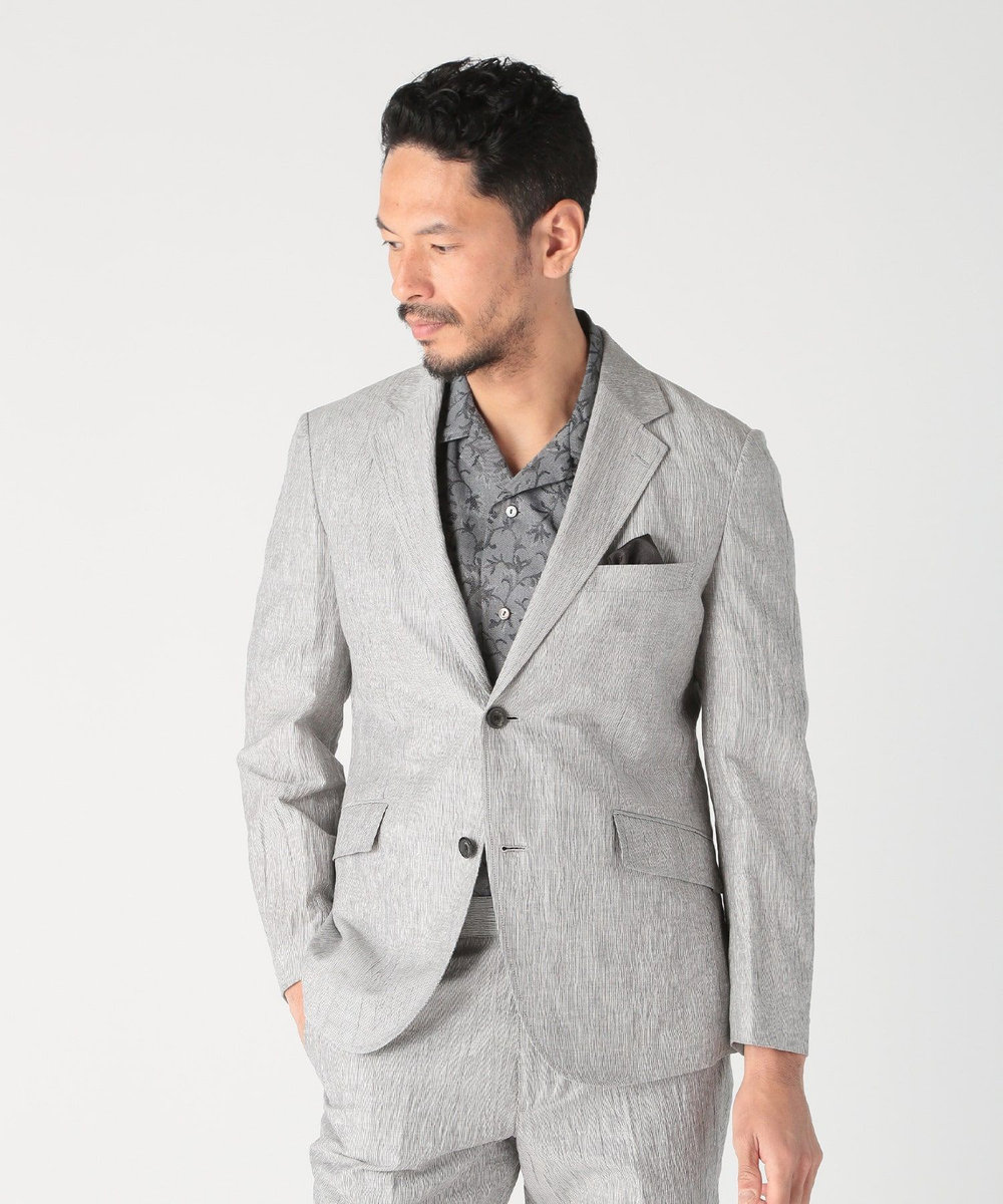 MEN'S BIGI コットンリネン楊柳サッカージャケット グレー