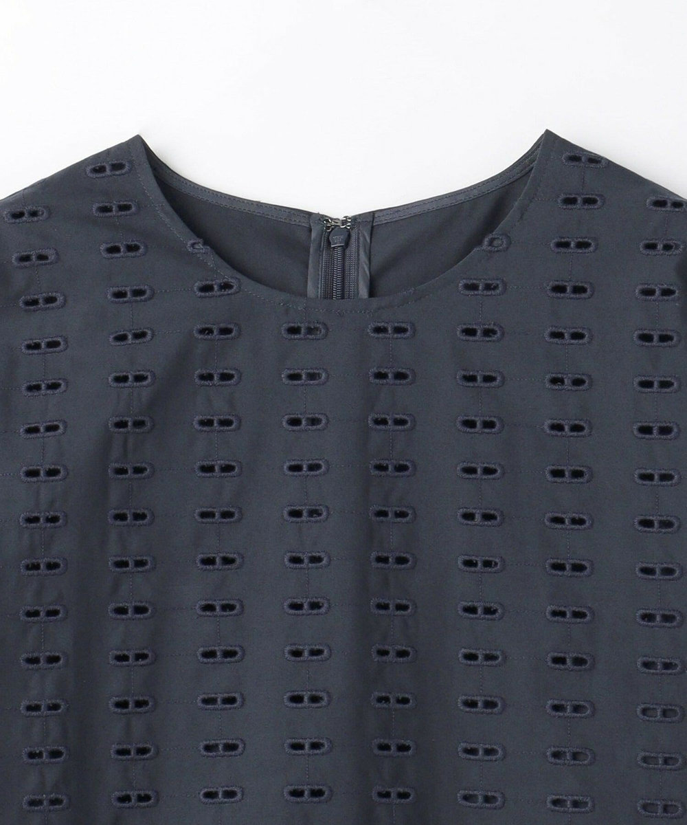L'EQUIPE コットン刺繍ブラウス ネイビー