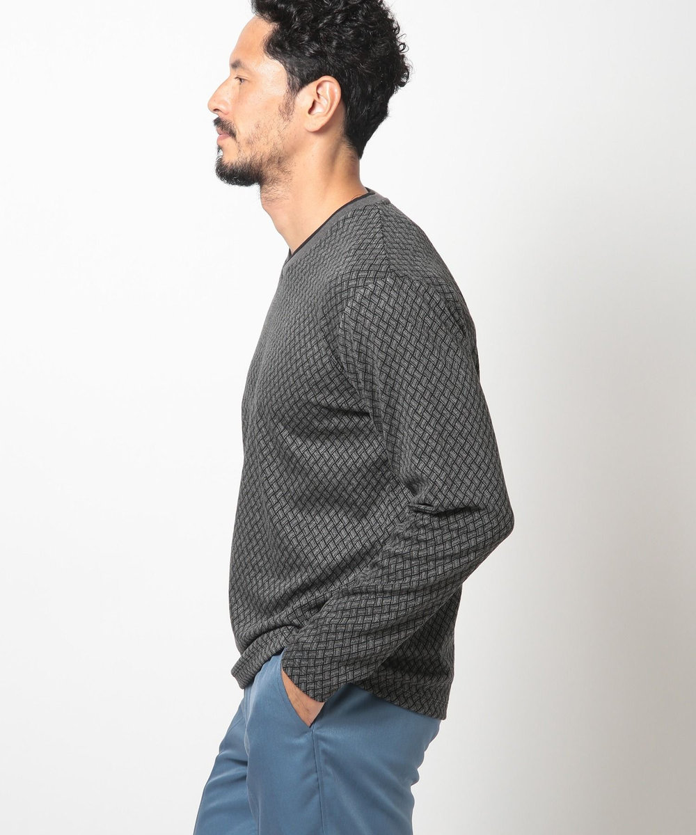 MEN'S BIGI フクレジャカードVネックカットソー グレー系その他
