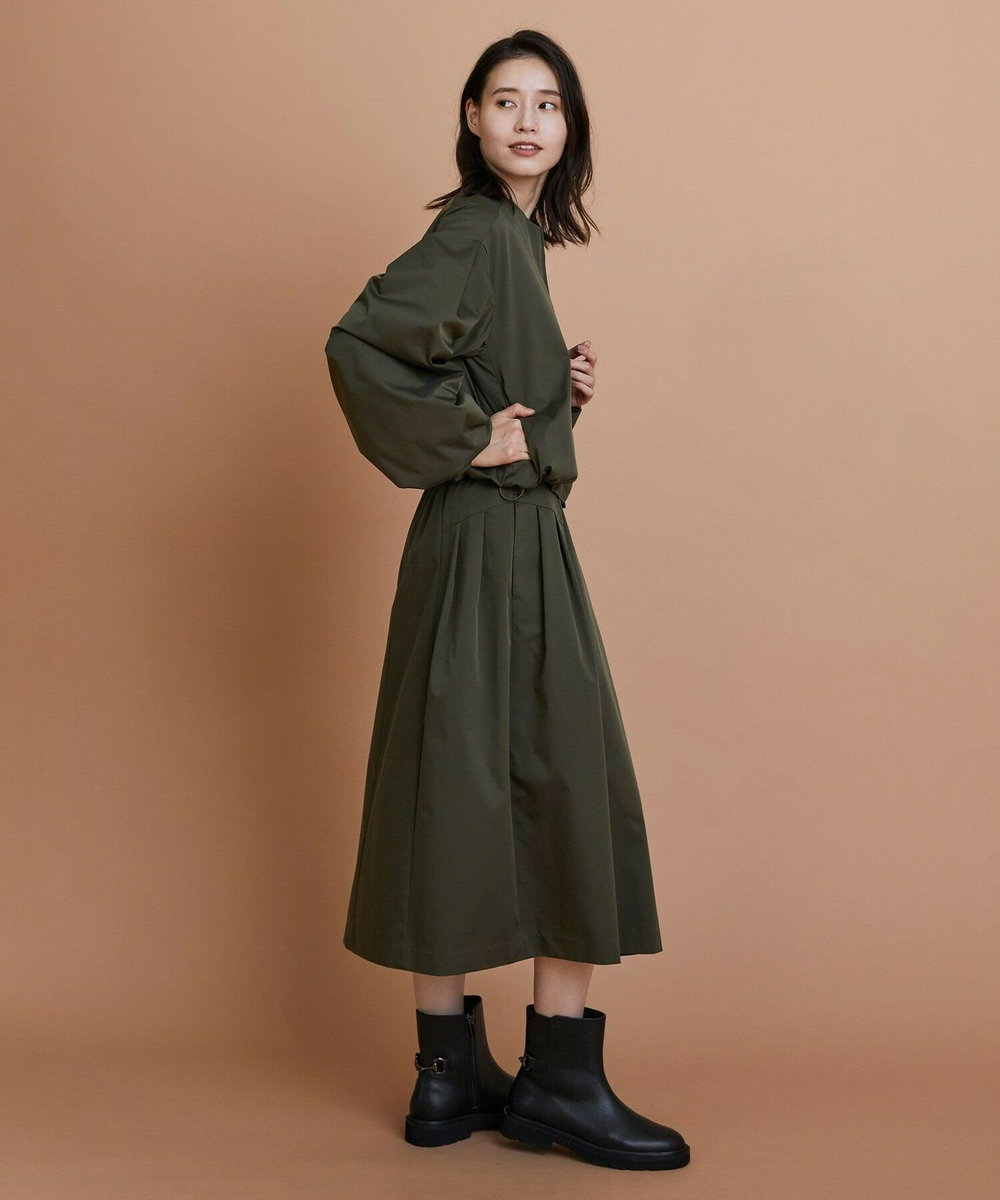 L'EQUIPE シャイニータフタショートブルゾン カーキ