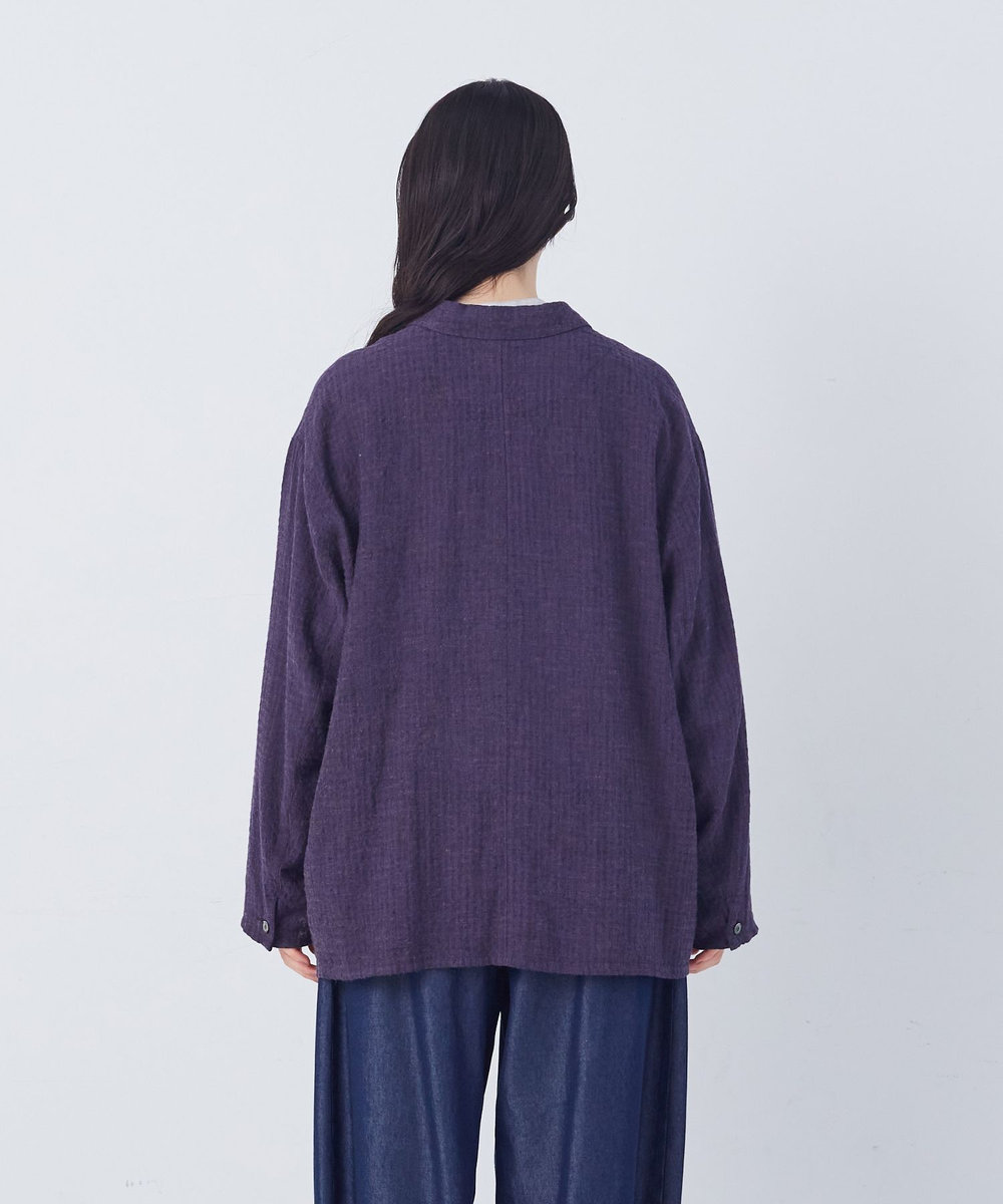 congés payés ADIEU TRISTESSE 【FAVE】シャーリングシャツジャケット ネイビー