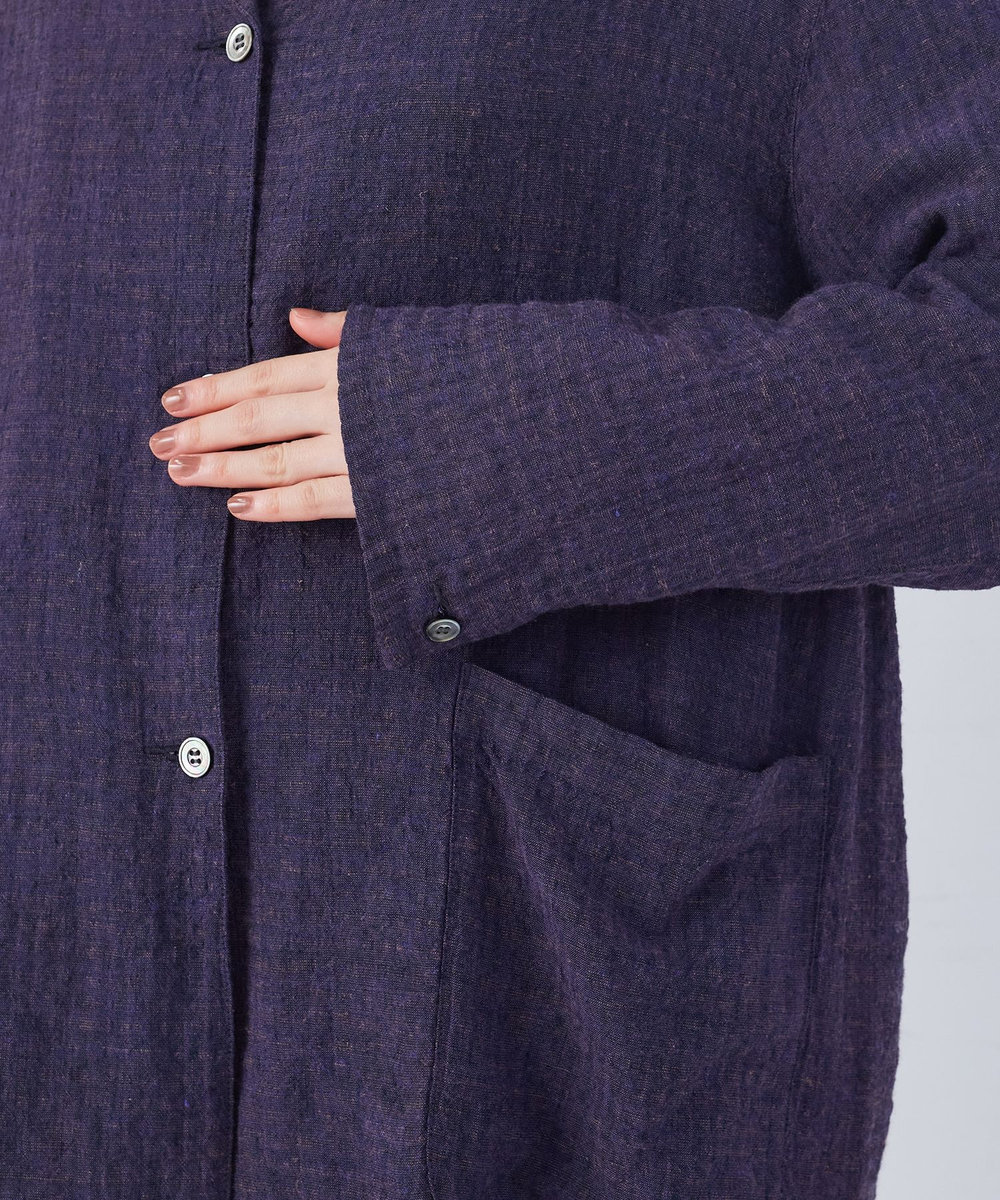 congés payés ADIEU TRISTESSE 【FAVE】シャーリングシャツジャケット ネイビー