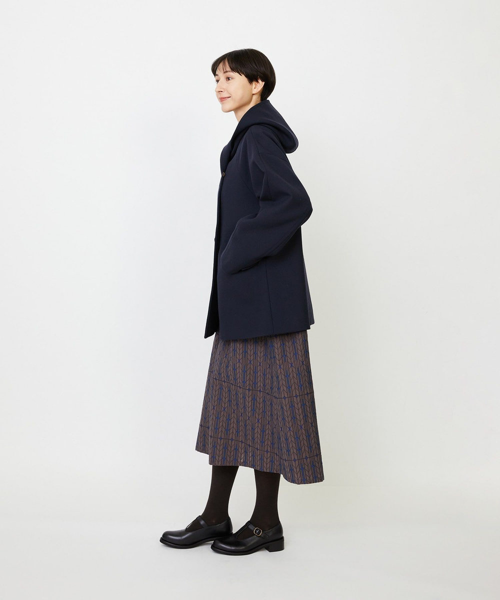 LOISIR フーディショートコート ネイビー