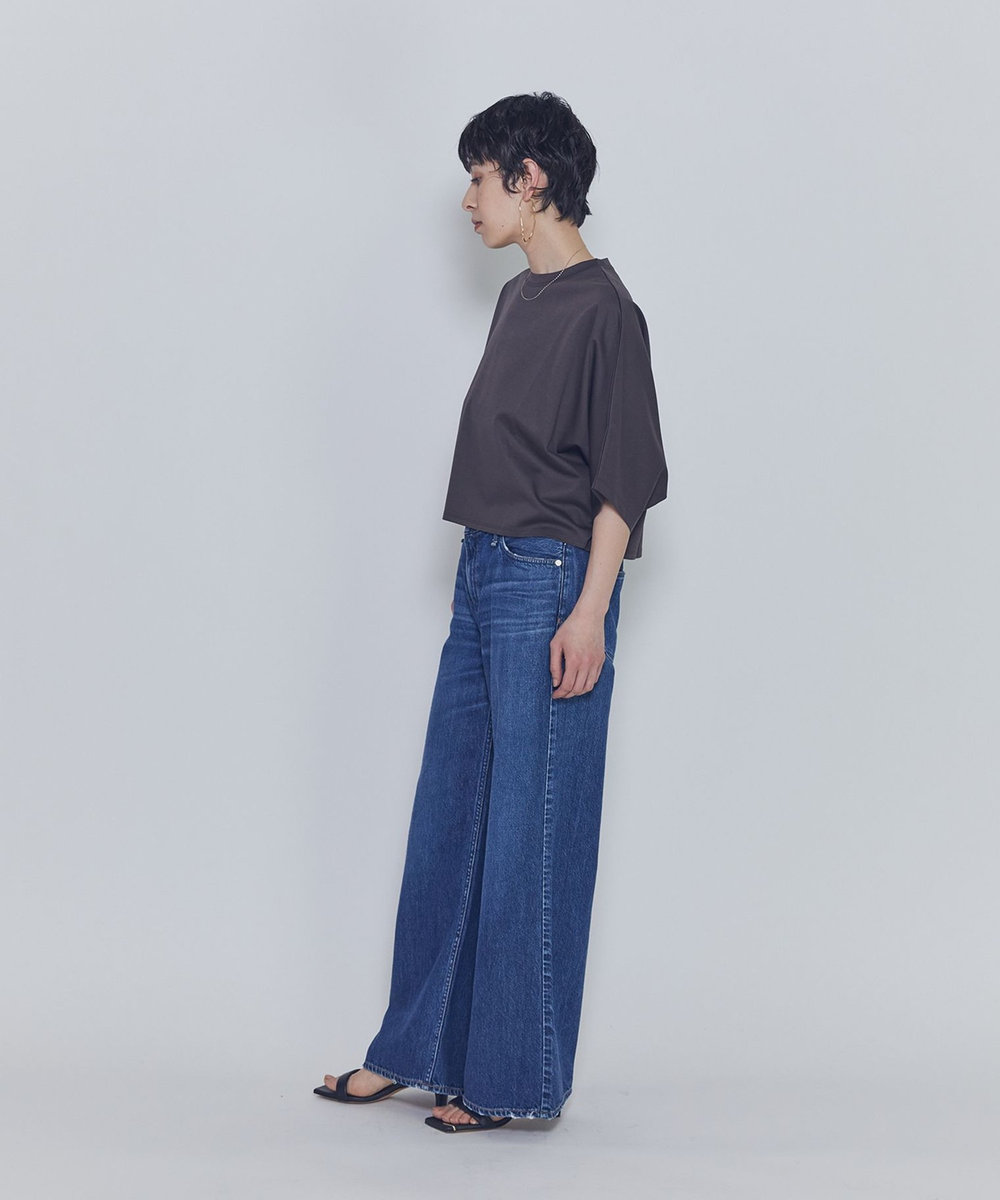 1er Arrondissement ハイゲージポンチクロップドＴシャツ ブラウン