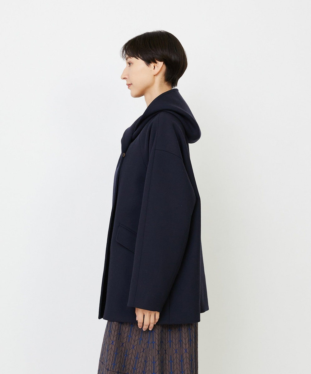 LOISIR フーディショートコート ネイビー