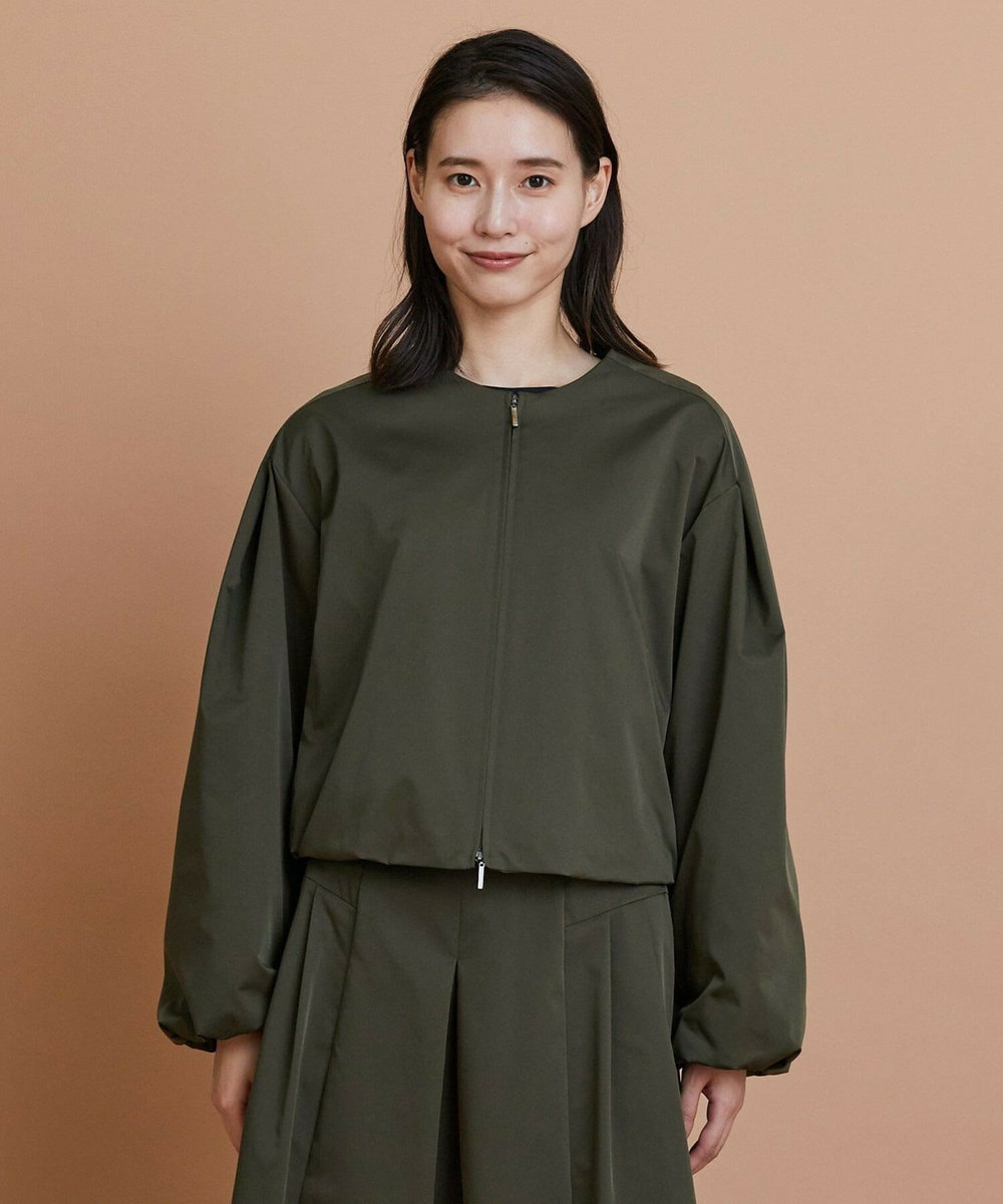 L'EQUIPE シャイニータフタショートブルゾン カーキ