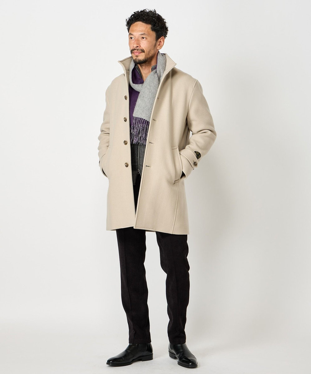 MEN'S BIGI リバーシブルウールマフラー パープル
