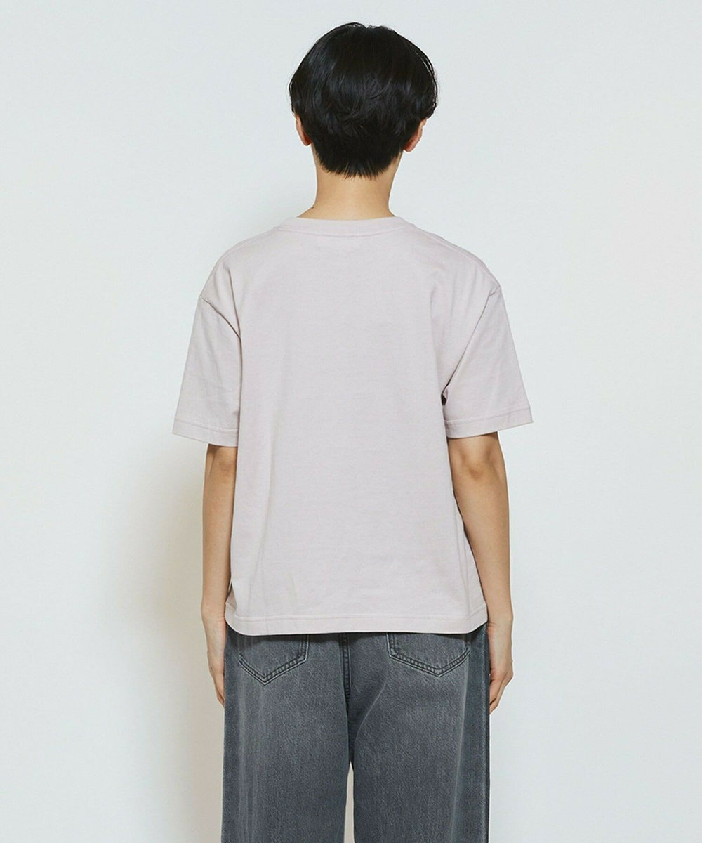 feerique Lサイズ（大きいサイズ） 【大きいサイズ】feerique ロゴプリントTシャツ グレイッシュベージュ