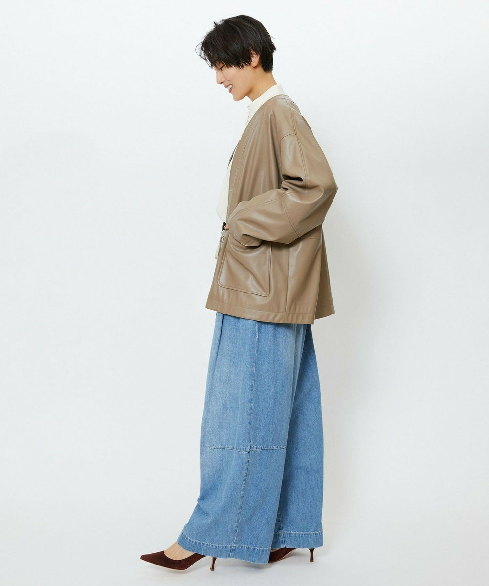 feerique feerique　デニムコクーンシルエットワイドパンツ ブルー
