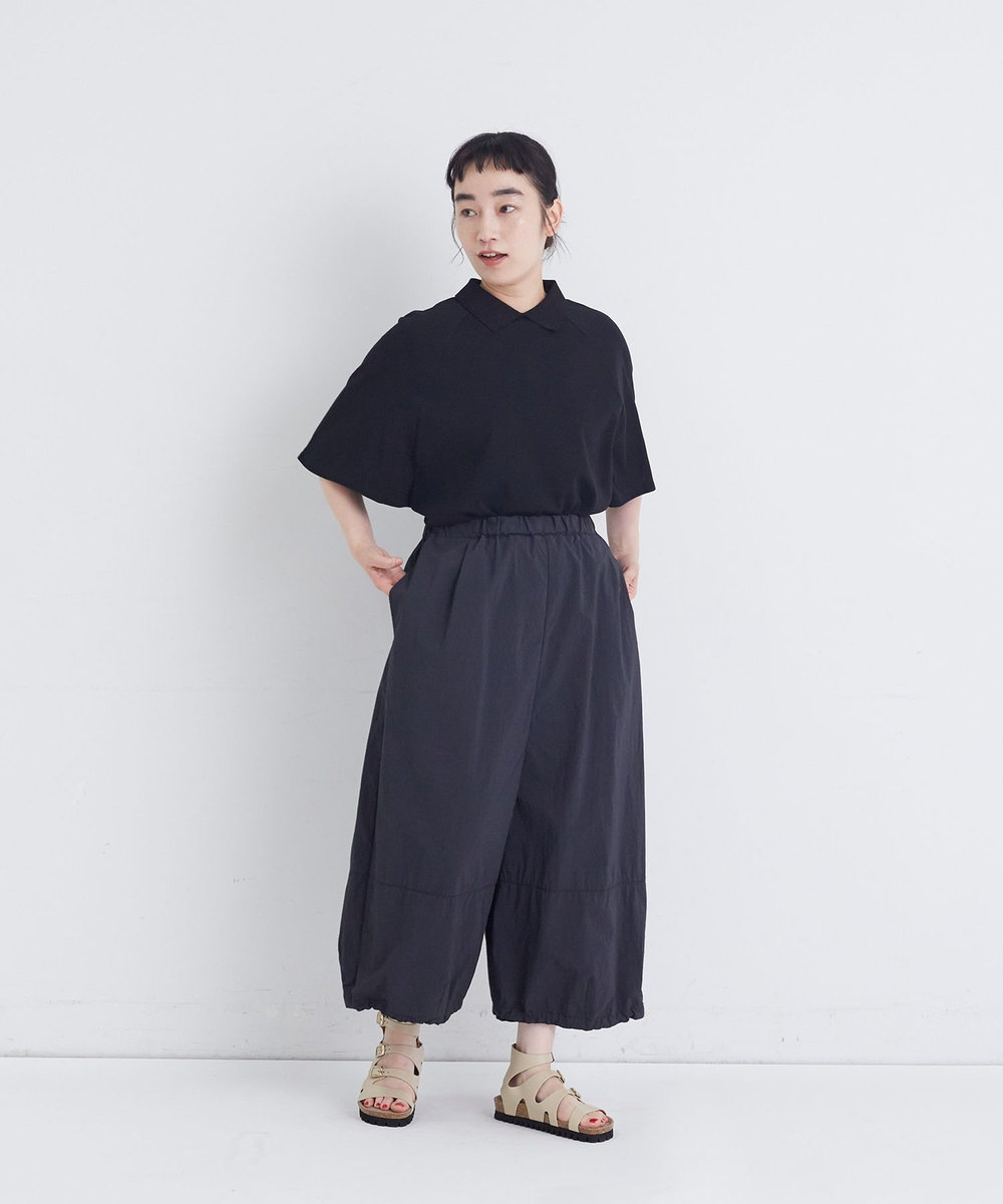 congés payés ADIEU TRISTESSE 【FAVE】ナイロンワイドサルエルパンツ ブラック