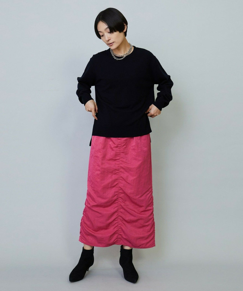 MOGA ナイロンタフタIラインスカート ピンク