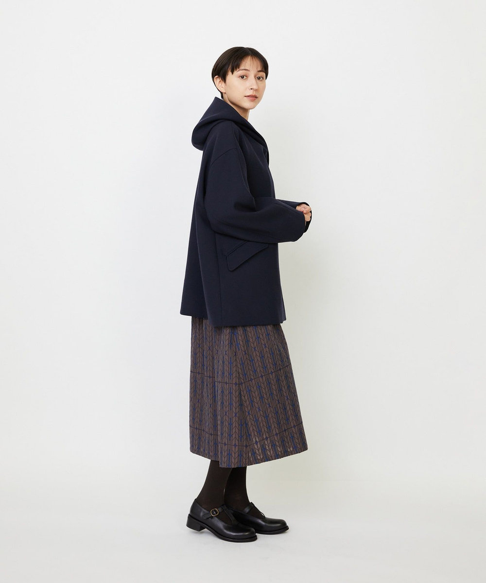 LOISIR フーディショートコート ネイビー