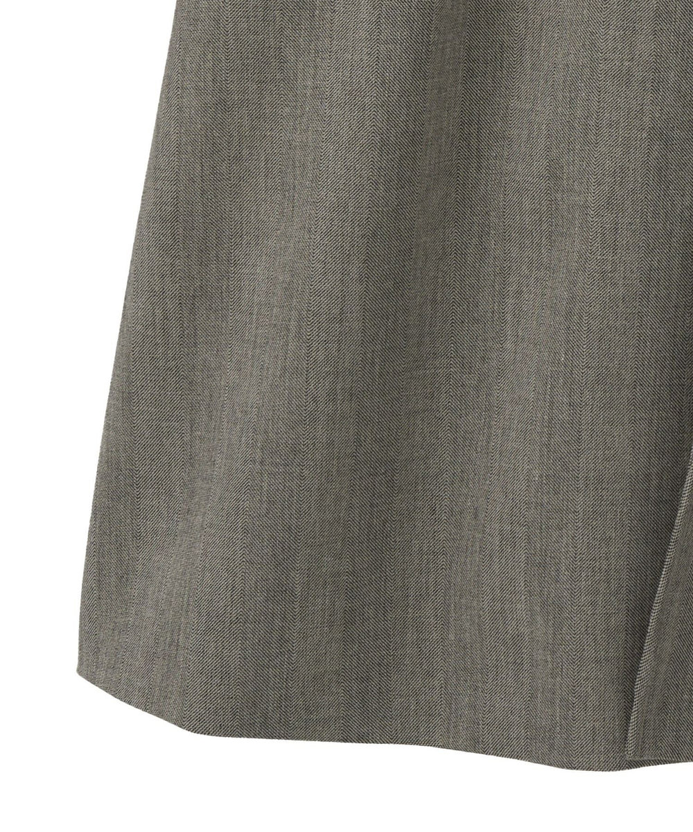 MEN'S BIGI ヘリンボーンダブルクロス ステンカラーコート＜2WAYストレッチ＞ ベージュ