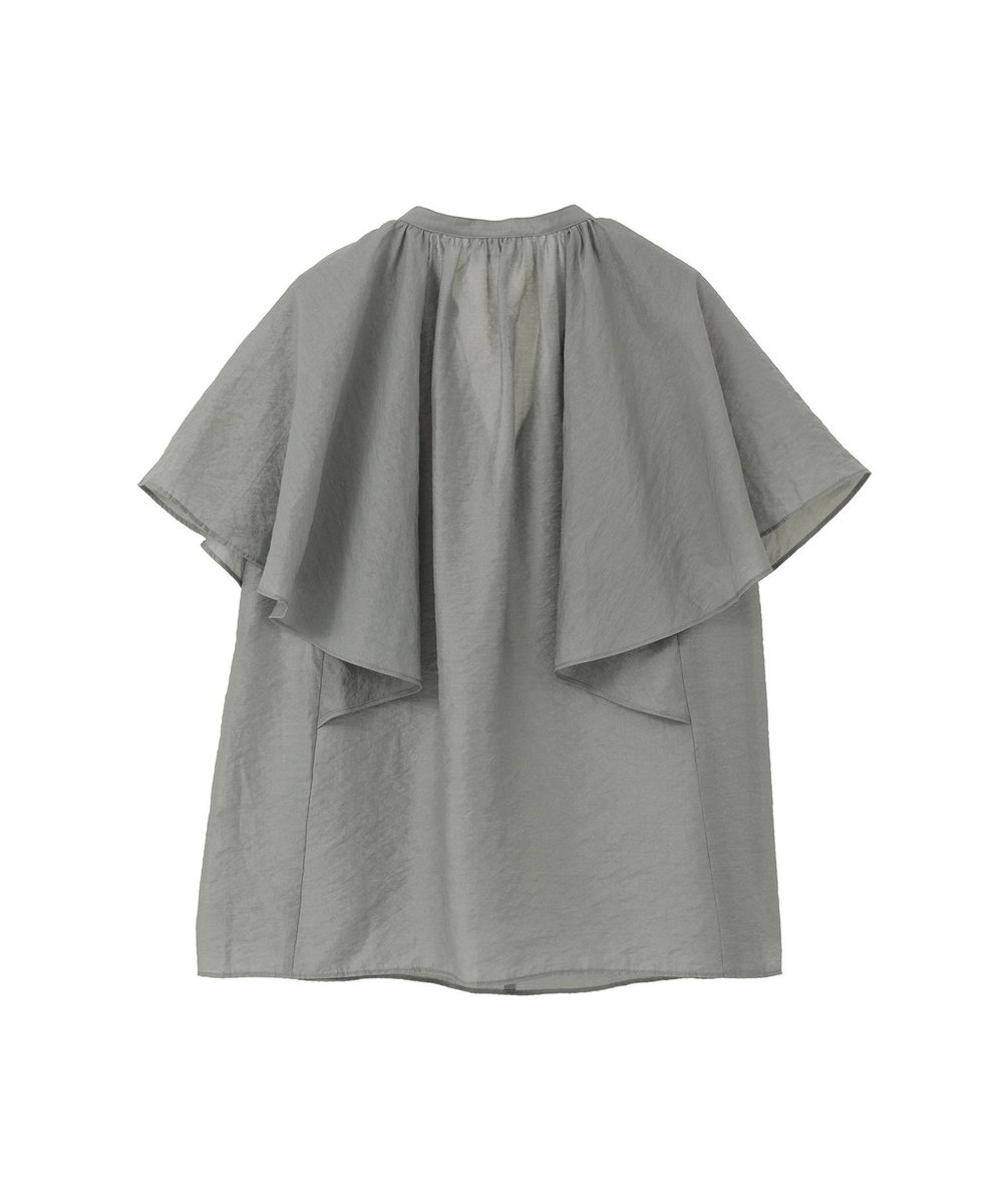 1er Arrondissement シアーキュプラシルクラッフルブラウス グレー