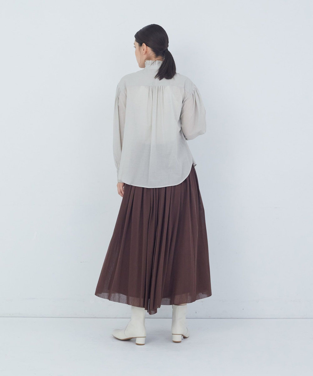 ADIEU TRISTESSE タックフリルカラーブラウス グレイッシュベージュ