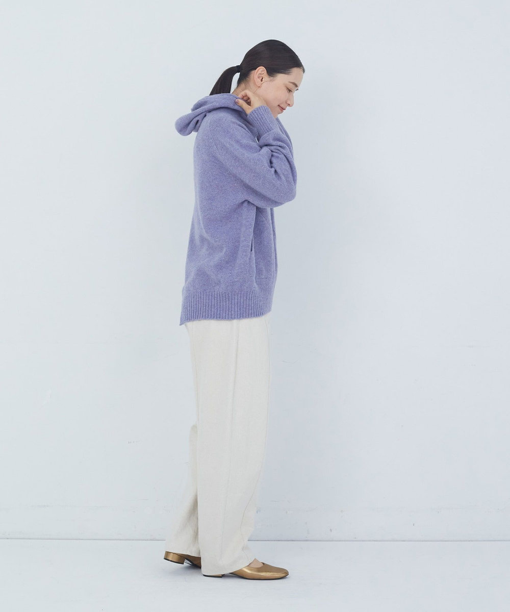 ADIEU TRISTESSE ウールカシミヤドルマンスリーブフーディ パープル