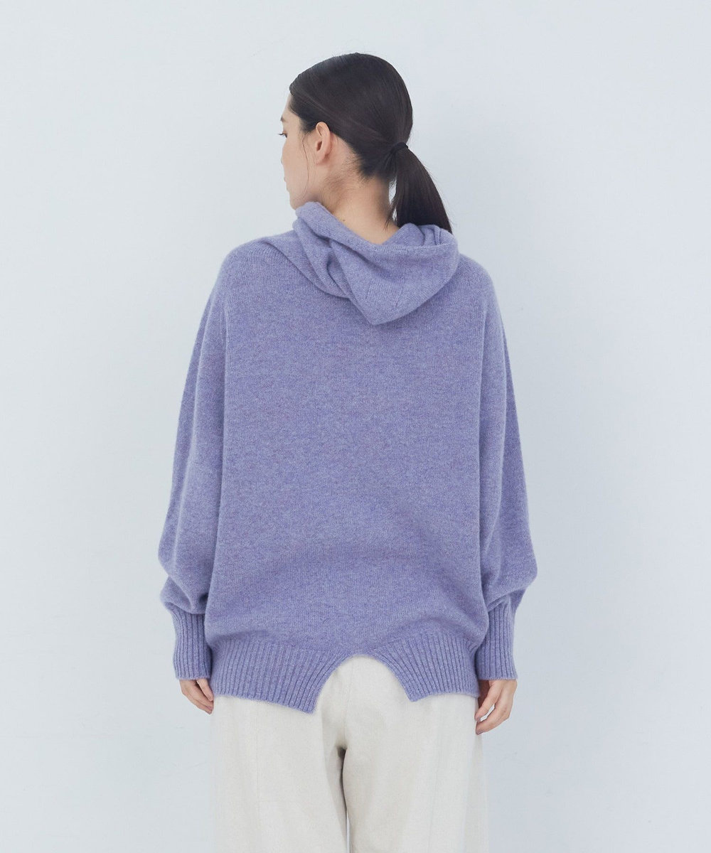 ADIEU TRISTESSE ウールカシミヤドルマンスリーブフーディ パープル