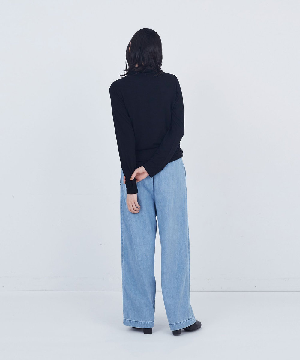 ADIEU TRISTESSE ガーゼベア天竺タートルネックカットソープルオーバー ブラック