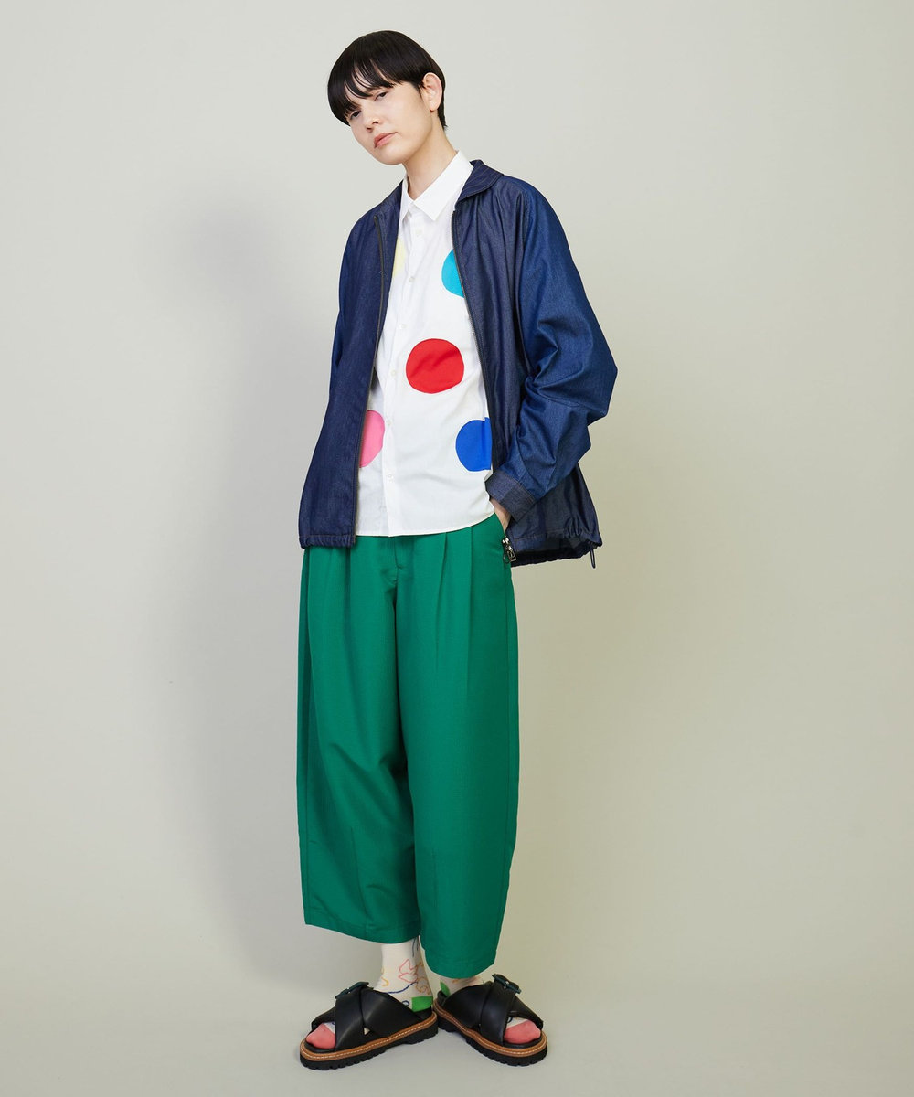 FRAPBOIS ワッフルーザー テーパードパンツ グリーン