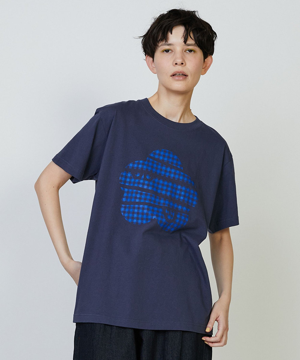 FRAPBOIS ギンガムパーキー Tシャツ ネイビー