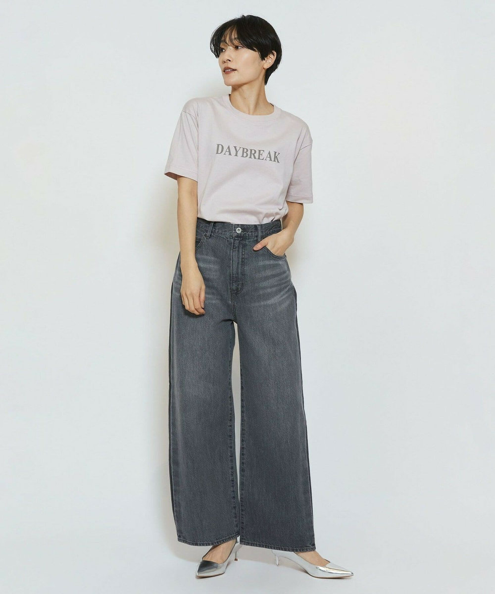 feerique Lサイズ（大きいサイズ） 【大きいサイズ】feerique ロゴプリントTシャツ グレイッシュベージュ